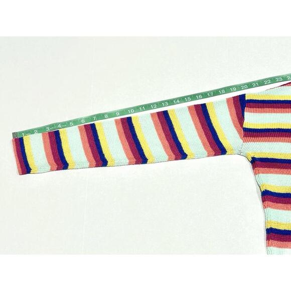 BP Womens Pullover Sweater  Multicolor Stripe Long Sleeve Lightweight Medium - Picture 9 of 15